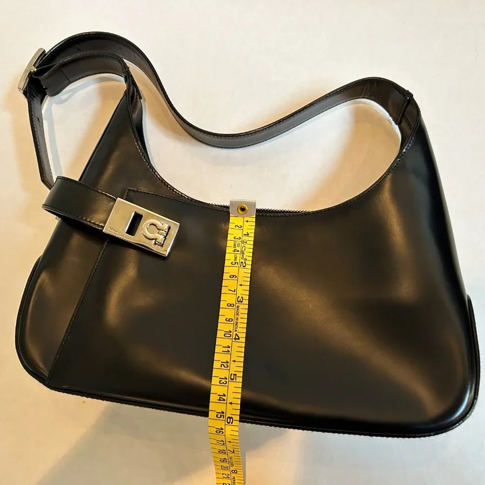 Black Salvatore Ferragamo Gancini Hobo Shoulder Bag with dust bag AQ-210170 - Picture 11 of 15